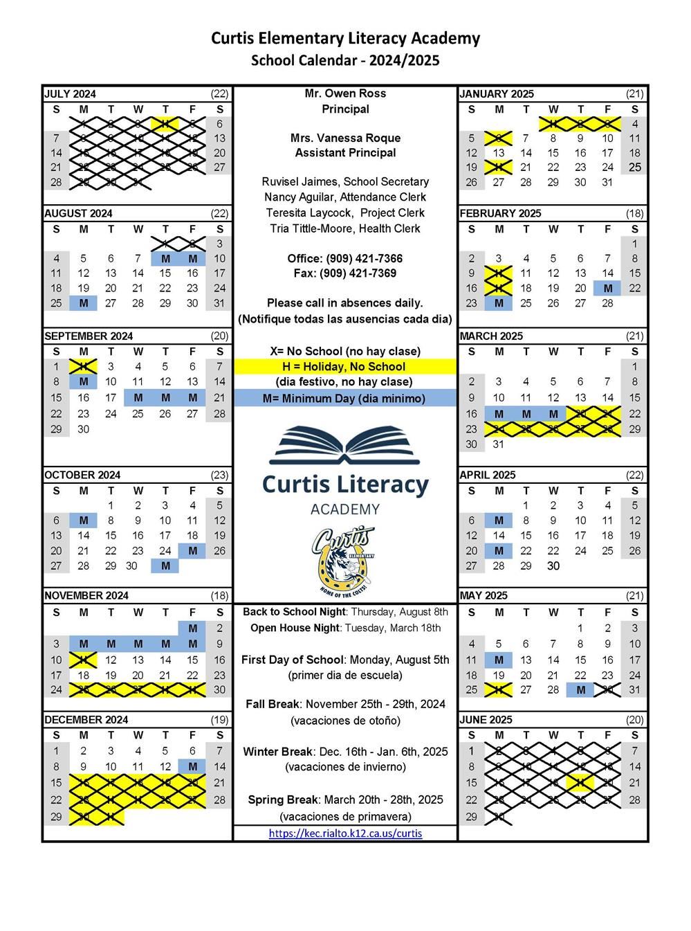  School Calendar